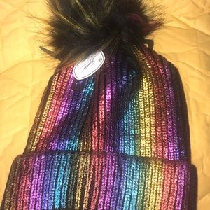 Multi-Color Furry Hat Medium